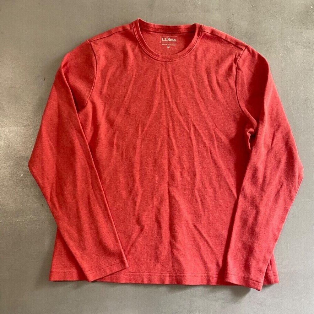 LL Bean Shirt womens Medium pink‎ long sleeve pullover 19 x 22 baselayer
